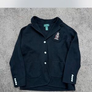 Lauren Ralph Lauren Navy Blazer with Embroidered Crest